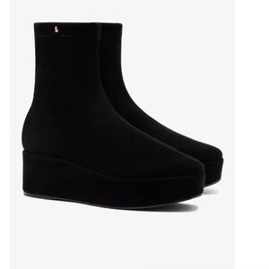 LARROUDE BRAND NEW BLACK SUEDE DANI FLATFORM BOOT